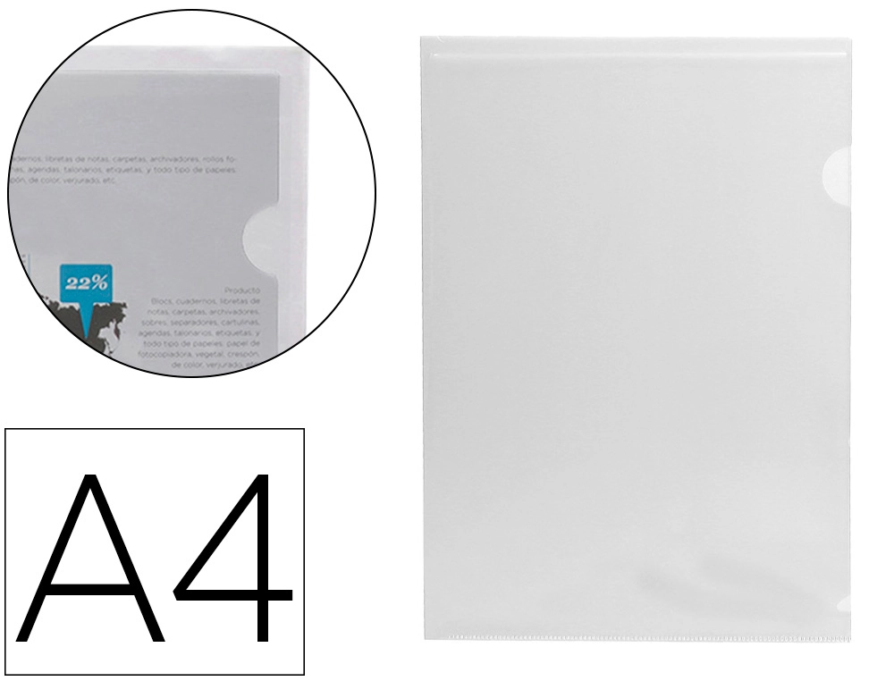 Pochette coin liderpapel polypropylène 180 microns a4 210x297mm capacité 20f transparent incolore.